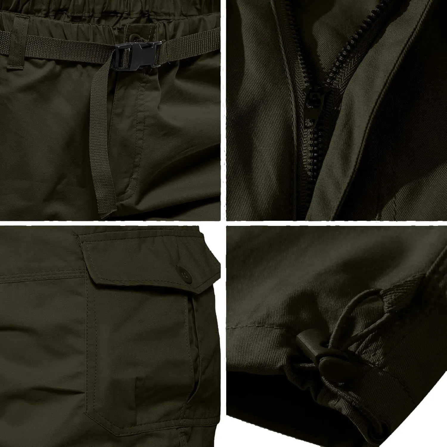 Mens Outdoor Cargo Capri Pants Relaxed Fit Multi-Pocket 3/4 Long Shorts Cotton Twill Beach Hiking Travel Shorts