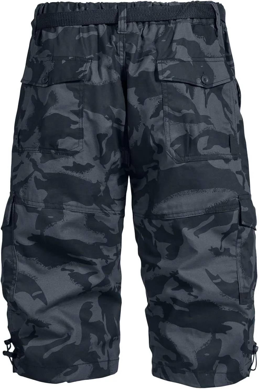 Mens Outdoor Cargo Capri Pants Relaxed Fit Multi-Pocket 3/4 Long Shorts Cotton Twill Beach Hiking Travel Shorts