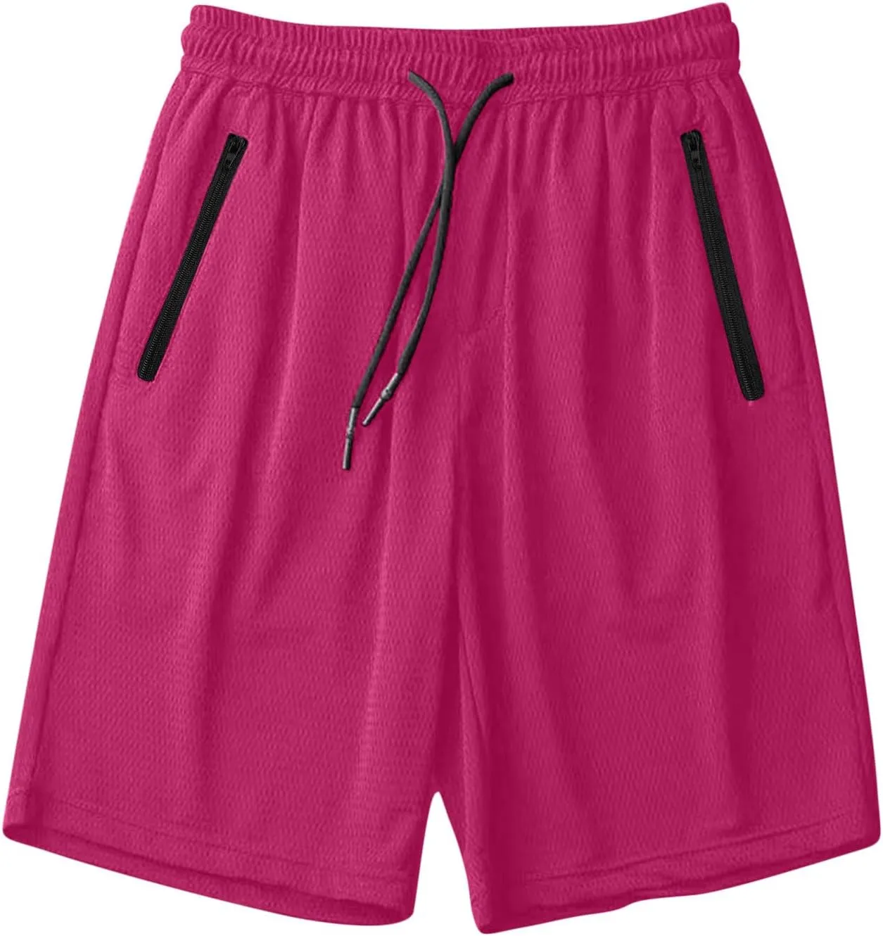 Mens Quick Dry Running Shorts with Zipper Pocket Drawstring Waist Summer Breathable Ice Silk Workout Short Pants