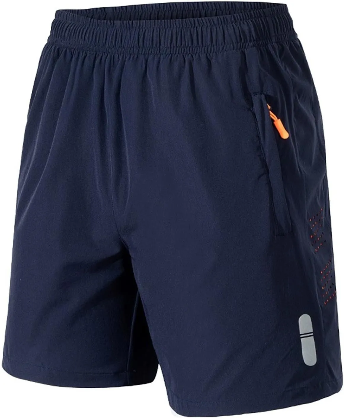 Men's Quick-Dry Workout Shorts Breathable Elastic Waist Athletic Short Pants with Zipper Pocket Gym Running Fitness