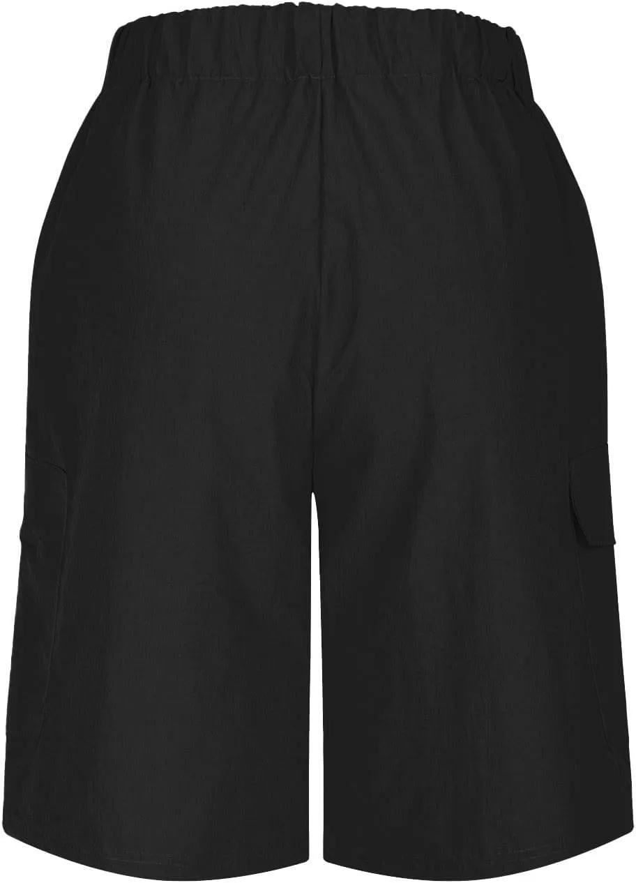 Mens Running Shorts Quick Dry Athletic Gym Shorts Stretch Wasit Zipper Pockets Outdoor Hiking Fishing Jogging Shorts
