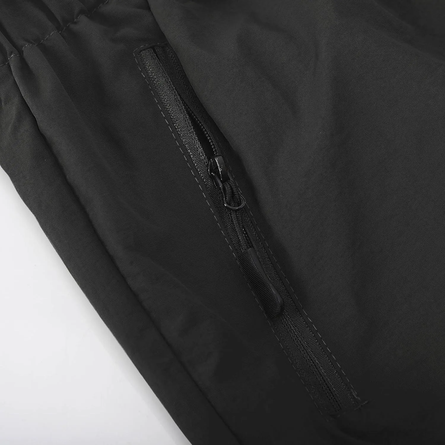 Mens Running Shorts Quick Dry Athletic Gym Shorts Stretch Wasit Zipper Pockets Outdoor Hiking Fishing Jogging Shorts