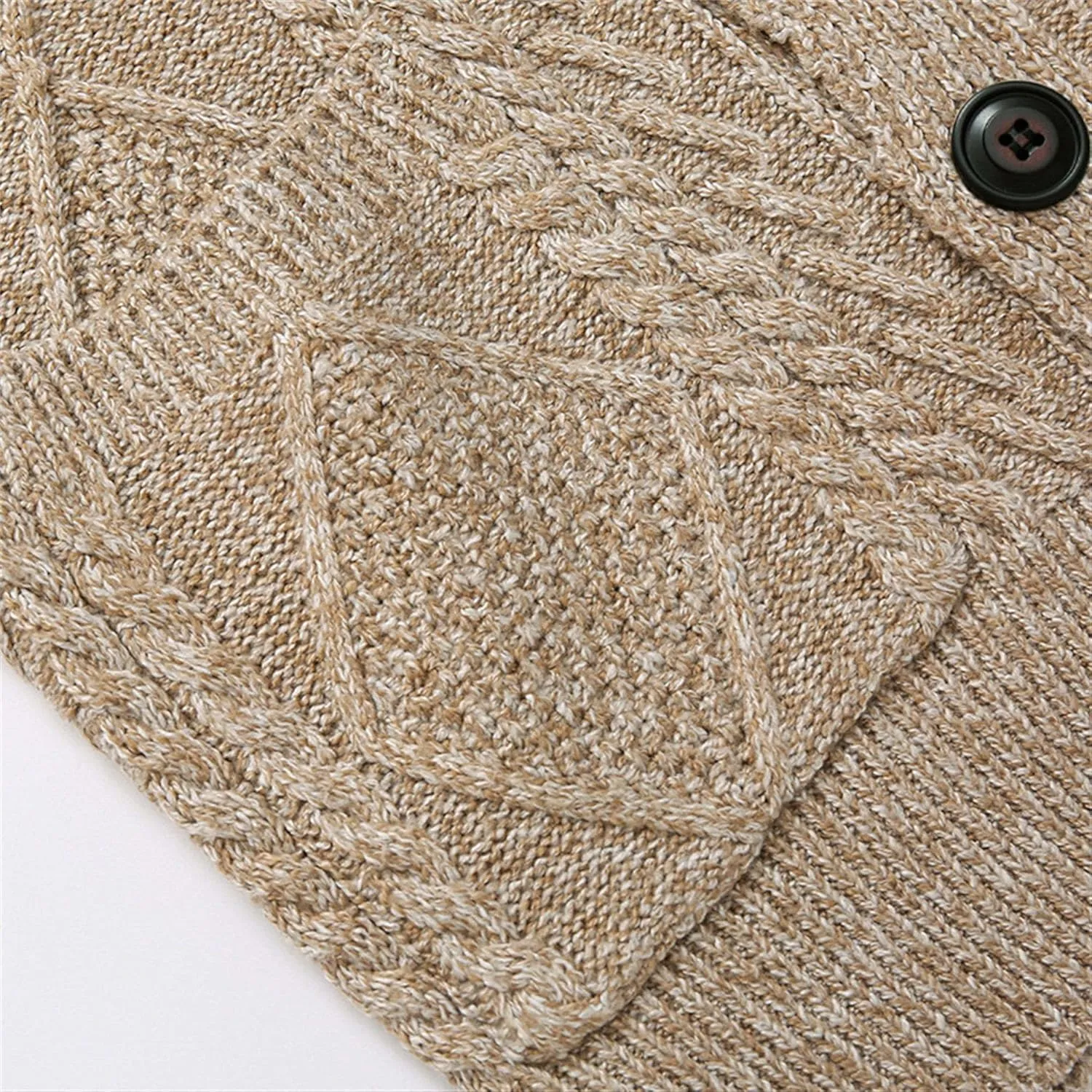 Men's Shawl Collar Cardigan Male Casual Long Sleeve Knit Coat Men Cable Slim Fit Button Down Sweater