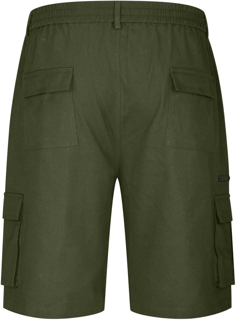 Mens Shorts Cargo, 2024 Elastic Waist Bermuda Shorts Summer Casual Loose Fit Multi Pockets Outdoor Jogger Short Cargos