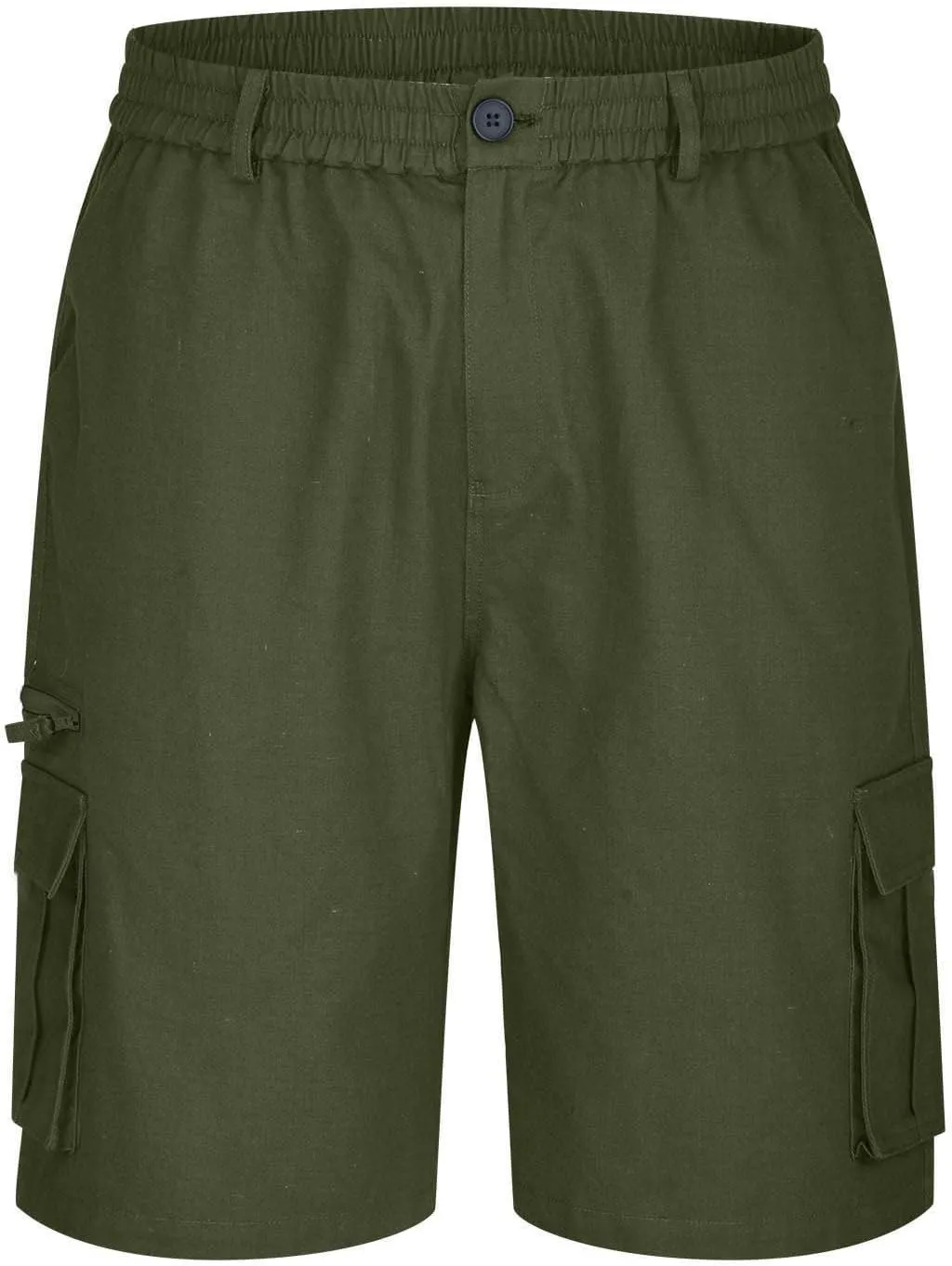 Mens Shorts Cargo, 2024 Elastic Waist Bermuda Shorts Summer Casual Loose Fit Multi Pockets Outdoor Jogger Short Cargos