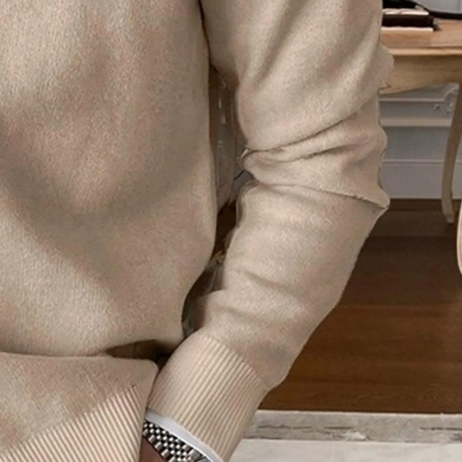 Men's Simple Temperament Knitted Cardigan Patchwork Cozy Knit Cardigan Fashion Casual Button Down Knit Cardigan