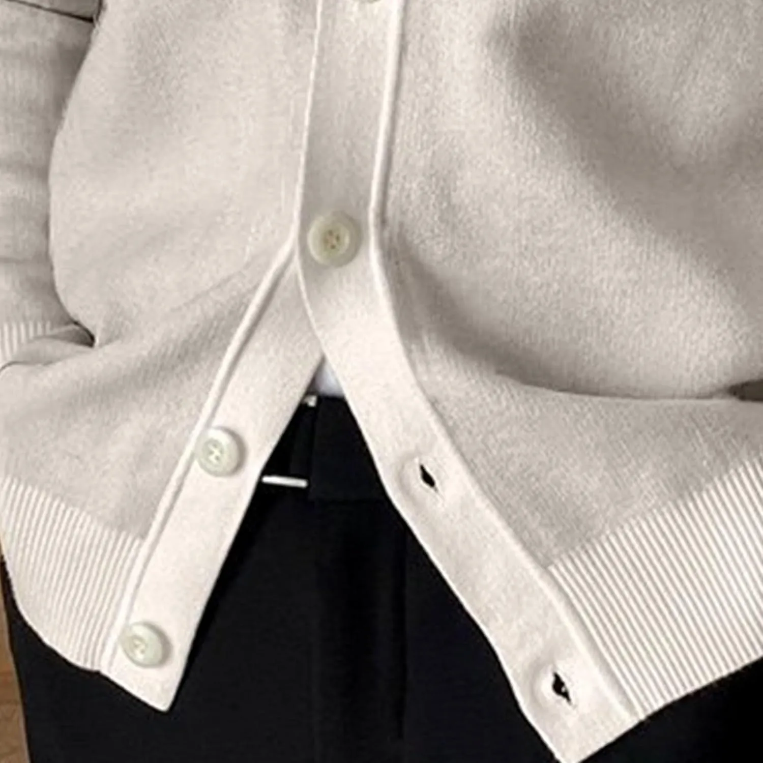 Men's Simple Temperament Knitted Cardigan Patchwork Cozy Knit Cardigan Fashion Casual Button Down Knit Cardigan