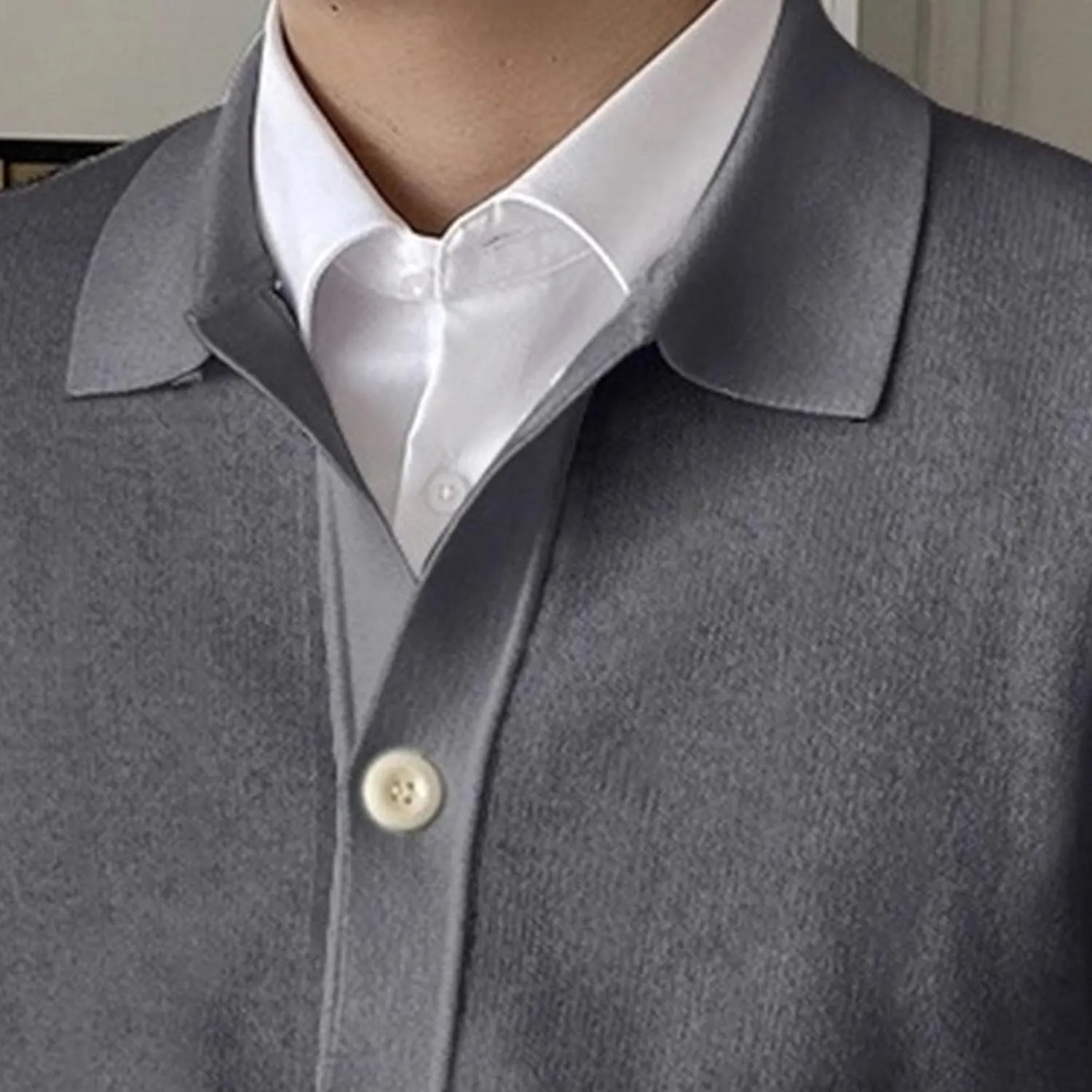 Men's Simple Temperament Knitted Cardigan Patchwork Cozy Knit Cardigan Fashion Casual Button Down Knit Cardigan