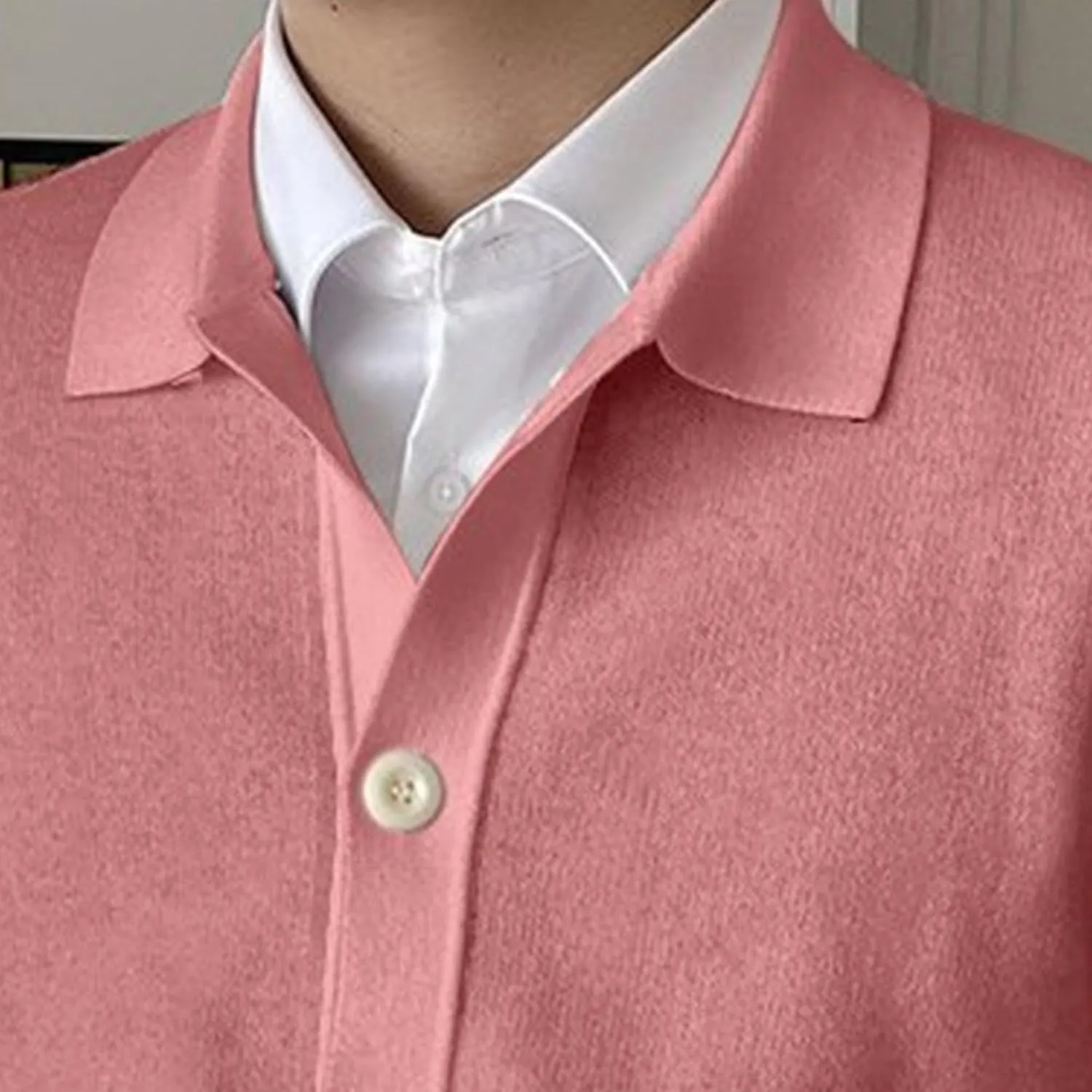 Men's Simple Temperament Knitted Cardigan Patchwork Cozy Knit Cardigan Fashion Casual Button Down Knit Cardigan