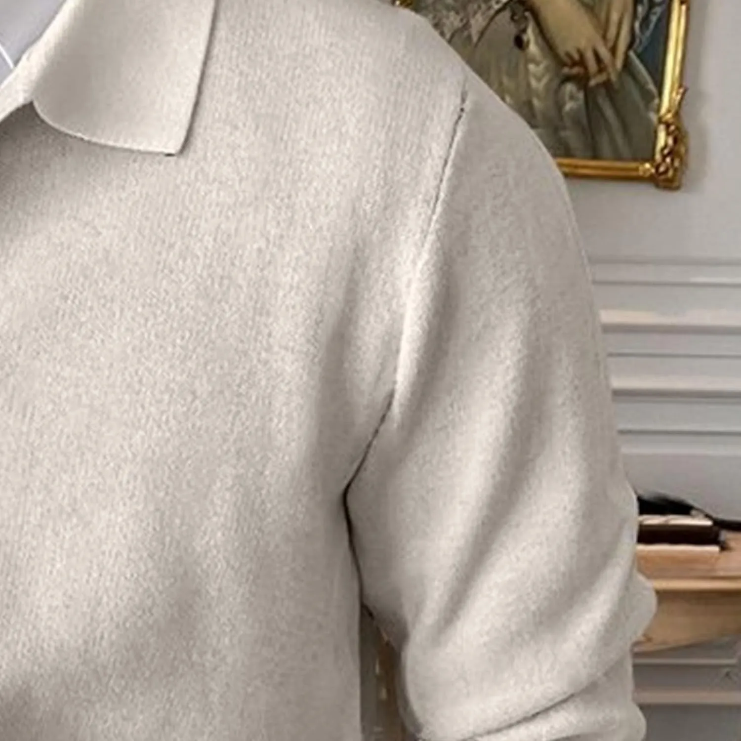 Men's Simple Temperament Knitted Cardigan Patchwork Cozy Knit Cardigan Fashion Casual Button Down Knit Cardigan