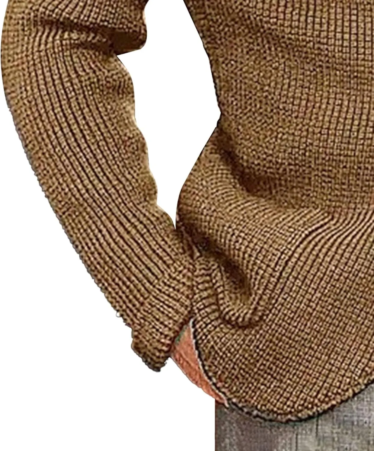 Men's Slim Fit Stand Collar Knit Coat Long Sleeve Button Down Cardigans Casual Knitted Sweaters Cardigan Jacket