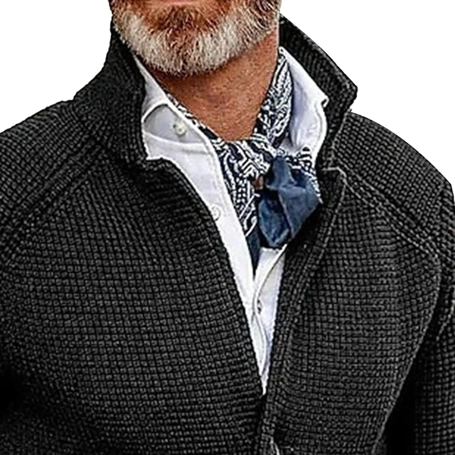 Men's Slim Fit Stand Collar Knit Coat Long Sleeve Button Down Cardigans Casual Knitted Sweaters Cardigan Jacket