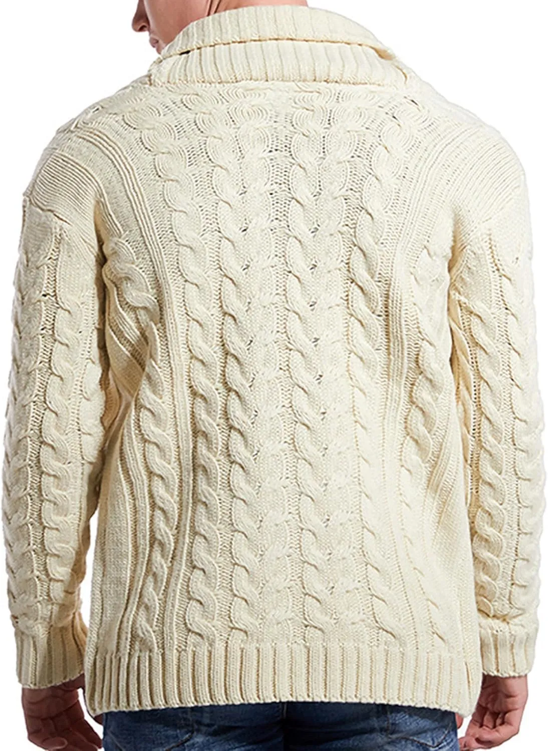Men's Sweater Lapel Button Down Knit Cardigan Jacket