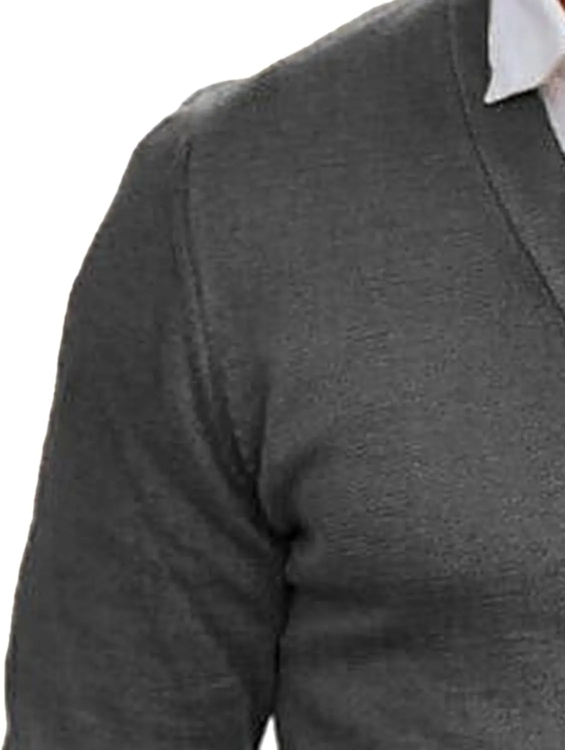 Men's V-Neck Cardigan Casual Slim Fit Long Sleeve Knit Coat Male Button Down Sweaters with Pockets