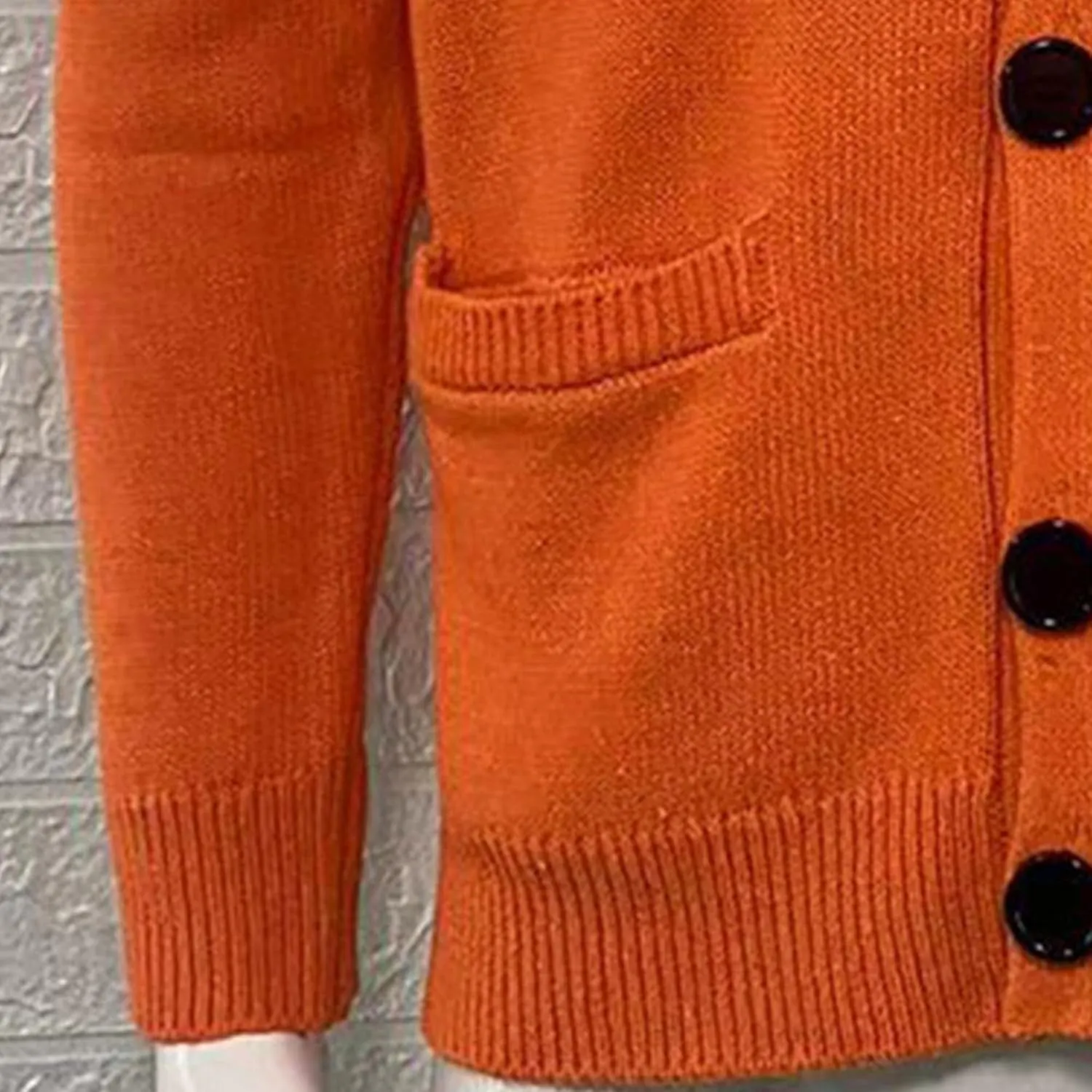 Men's V-Neck Cardigan Casual Slim Fit Long Sleeve Knit Coat Male Button Down Sweaters with Pockets