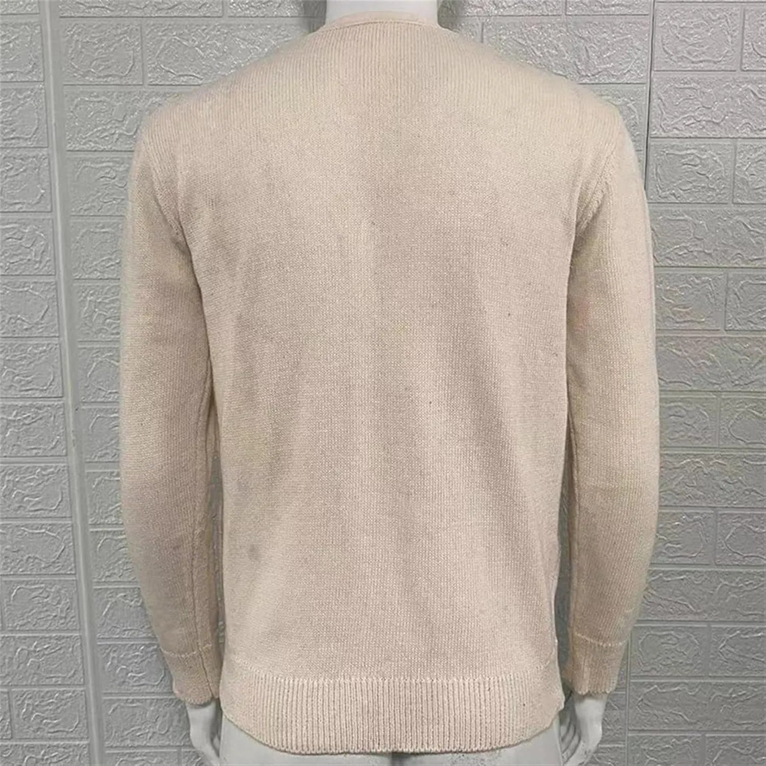 Men's V-Neck Cardigan Casual Slim Fit Long Sleeve Knit Coat Male Button Down Sweaters with Pockets