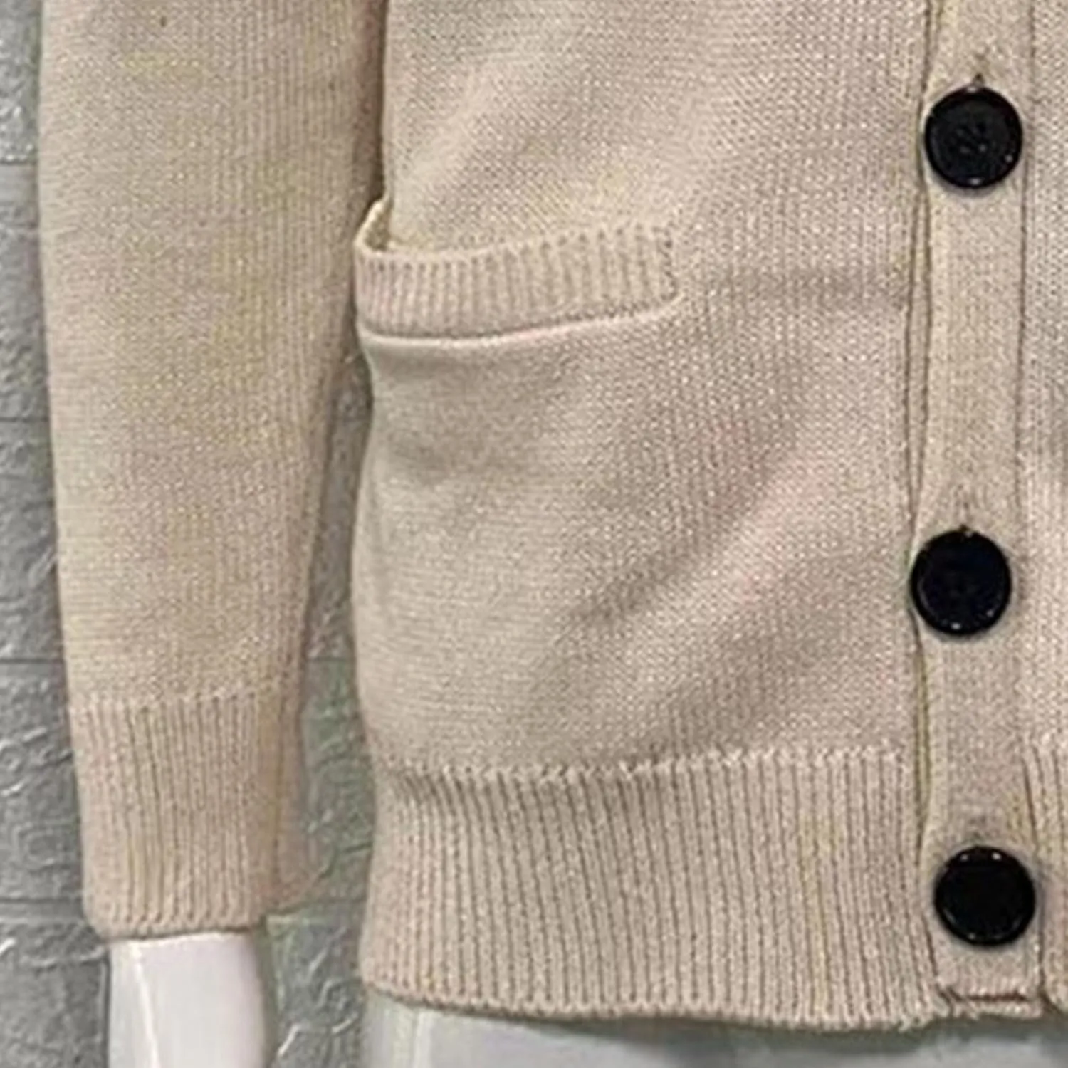 Men's V-Neck Cardigan Casual Slim Fit Long Sleeve Knit Coat Male Button Down Sweaters with Pockets