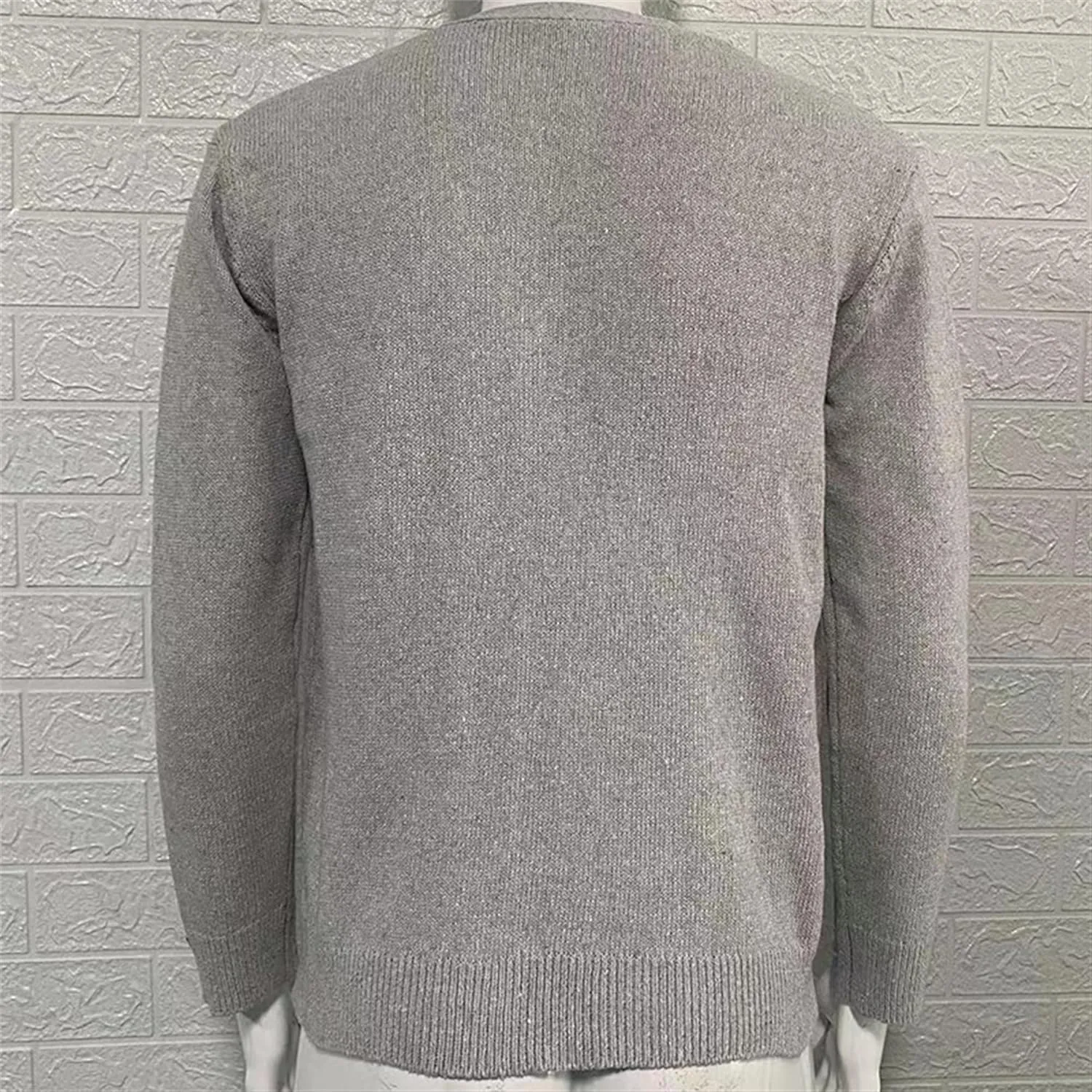 Men's V-Neck Cardigan Casual Slim Fit Long Sleeve Knit Coat Male Button Down Sweaters with Pockets