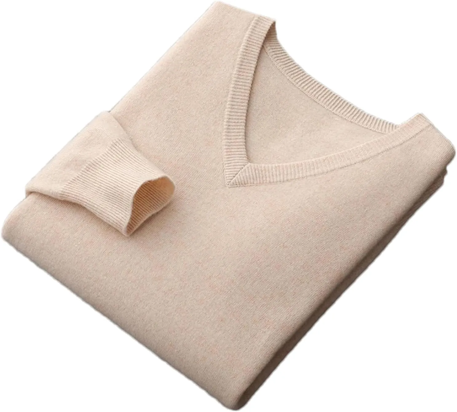 Men's V-Neck Cashmere Sweaters Casual Loose Business Thickened Wool Bottoming Knitted Pullover