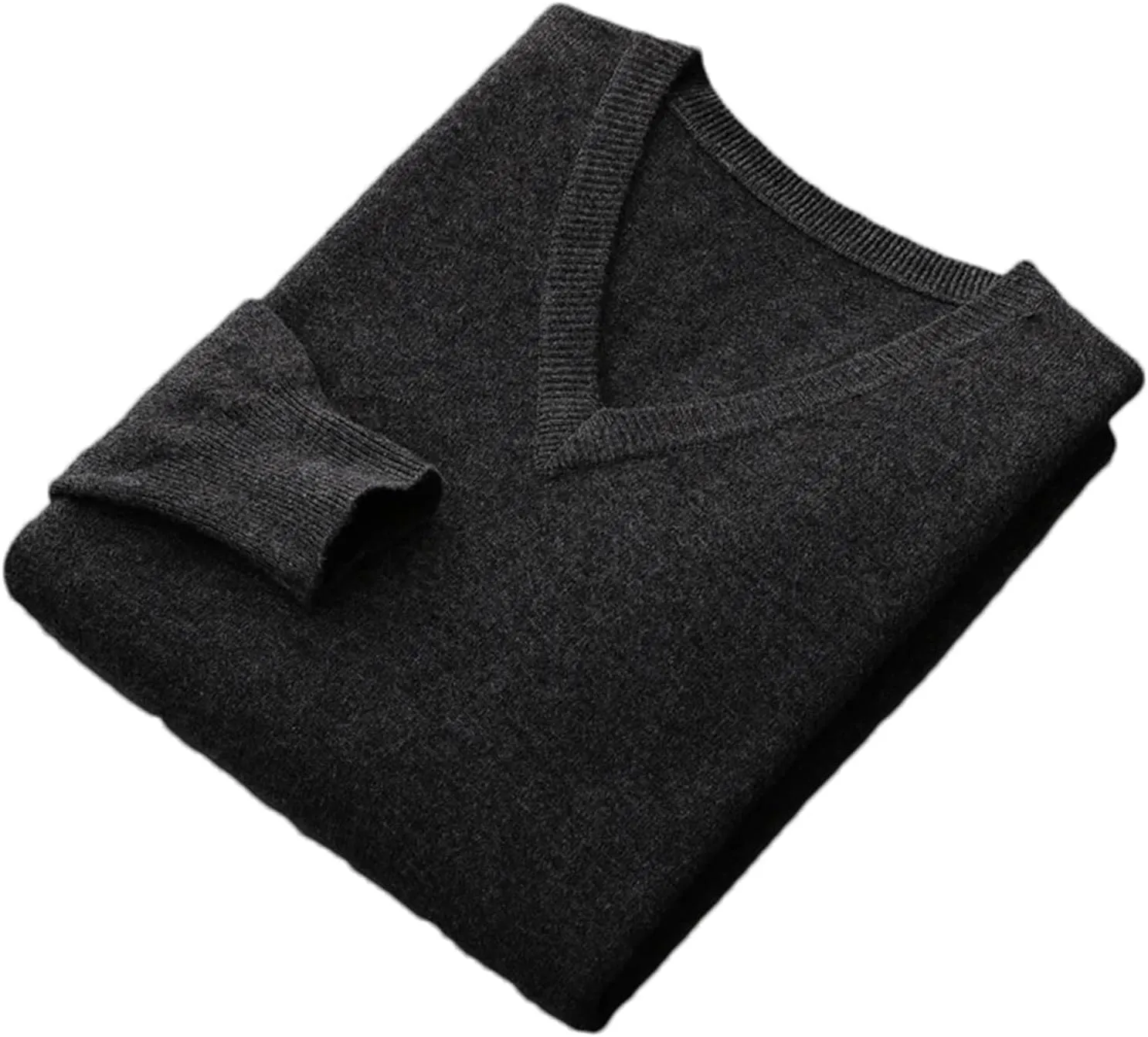 Men's V-Neck Cashmere Sweaters Casual Loose Business Thickened Wool Bottoming Knitted Pullover