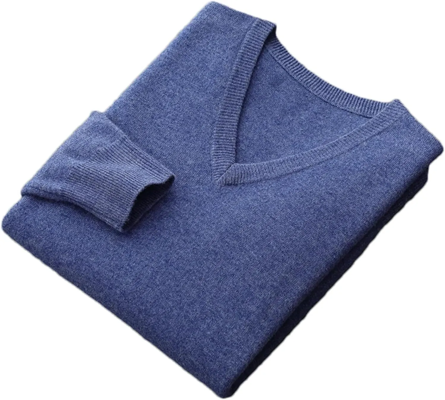 Men's V-Neck Cashmere Sweaters Casual Loose Business Thickened Wool Bottoming Knitted Pullover