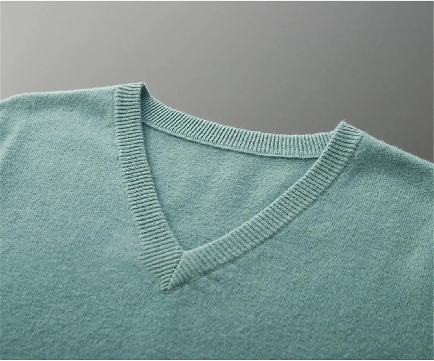 Men's V-Neck Cashmere Sweaters Casual Loose Business Thickened Wool Bottoming Knitted Pullover