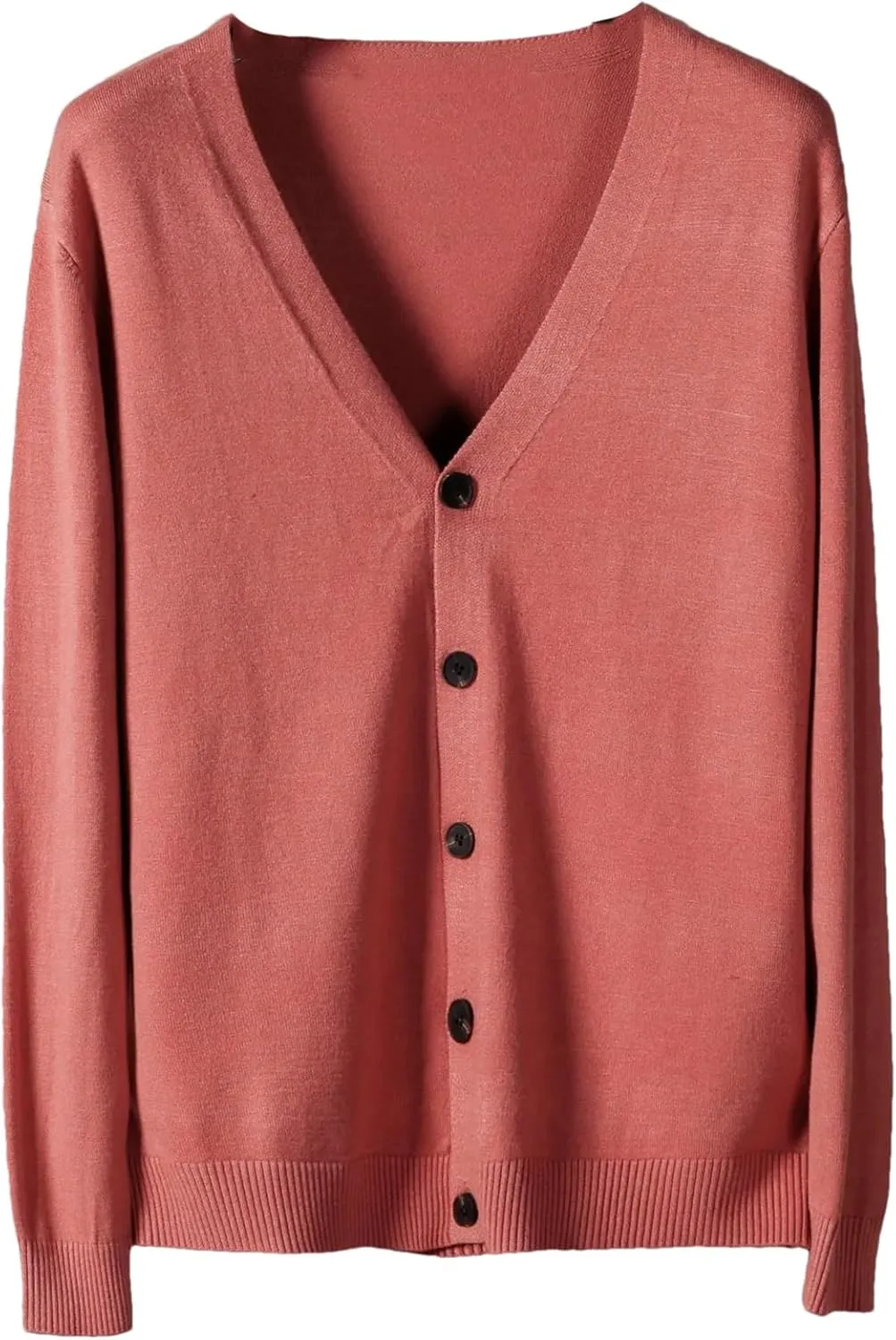 Men's V-Neck Casual Button Sweater Cardigan Autumn Winter Fashion Knit Jacket Classic Solid Sweater Cardigan