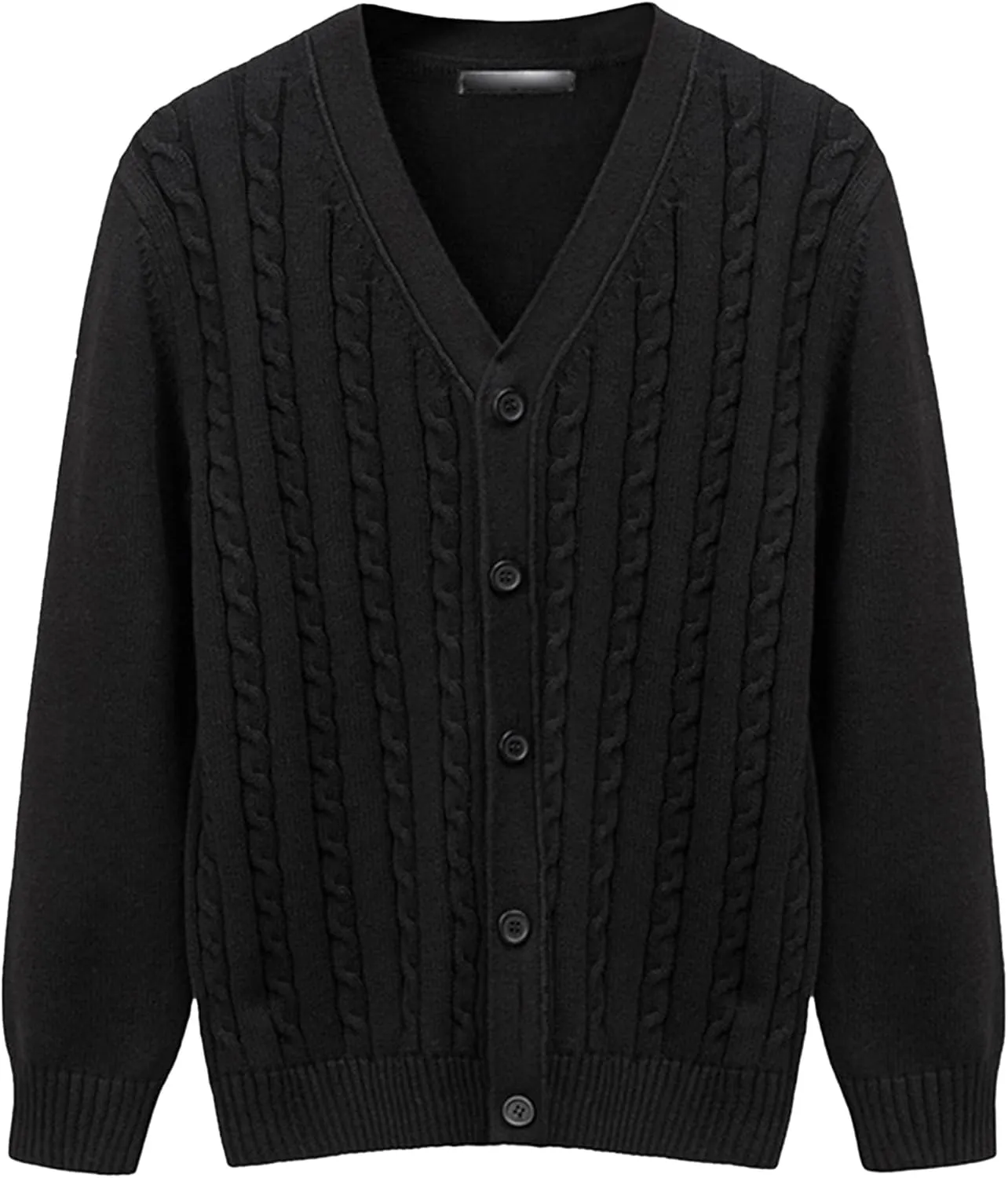 Men's V-Neck Knitted Jacket Buttons Lightweight Men Knit Cardigan Sweaters Solid Color Button Down Knit Coat