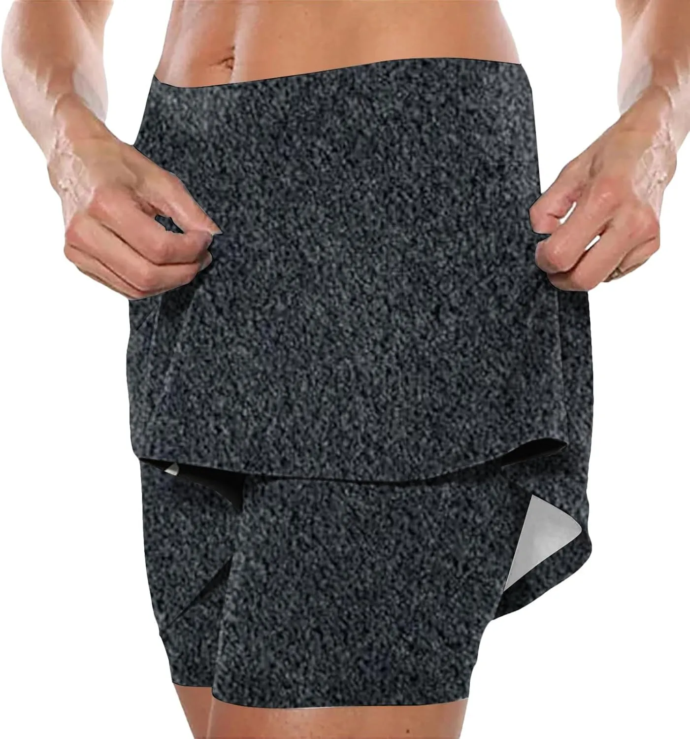 Mid Waist Skirt Pants Women's Casual Sports with Pockets Two New Short Skirts Plus Size Denim A Line Skirt