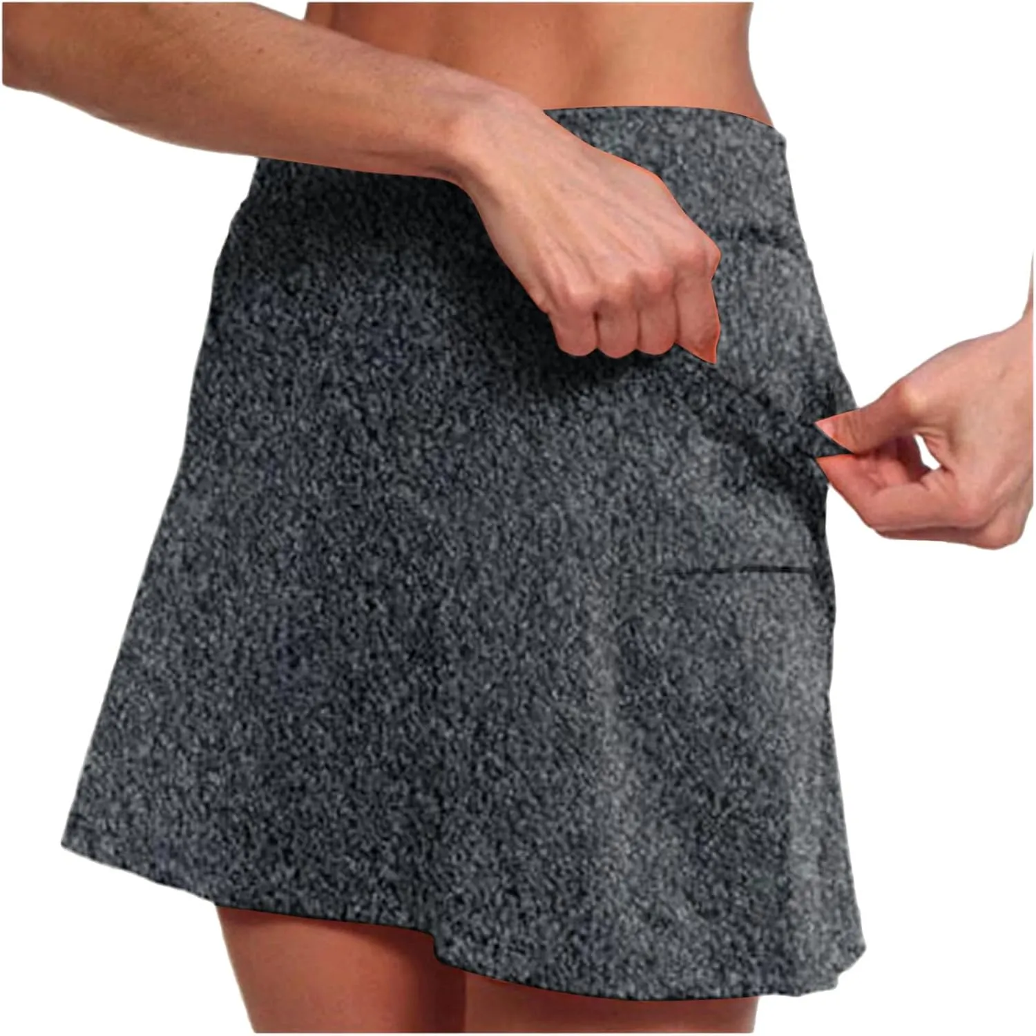 Mid Waist Skirt Pants Women's Casual Sports with Pockets Two New Short Skirts Plus Size Denim A Line Skirt