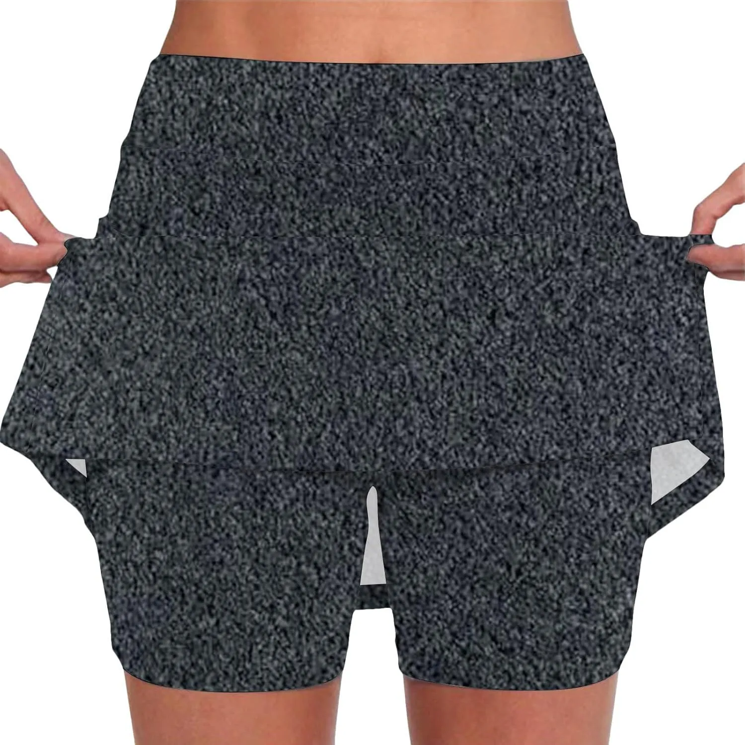 Mid Waist Skirt Pants Women's Casual Sports with Pockets Two New Short Skirts Plus Size Denim A Line Skirt