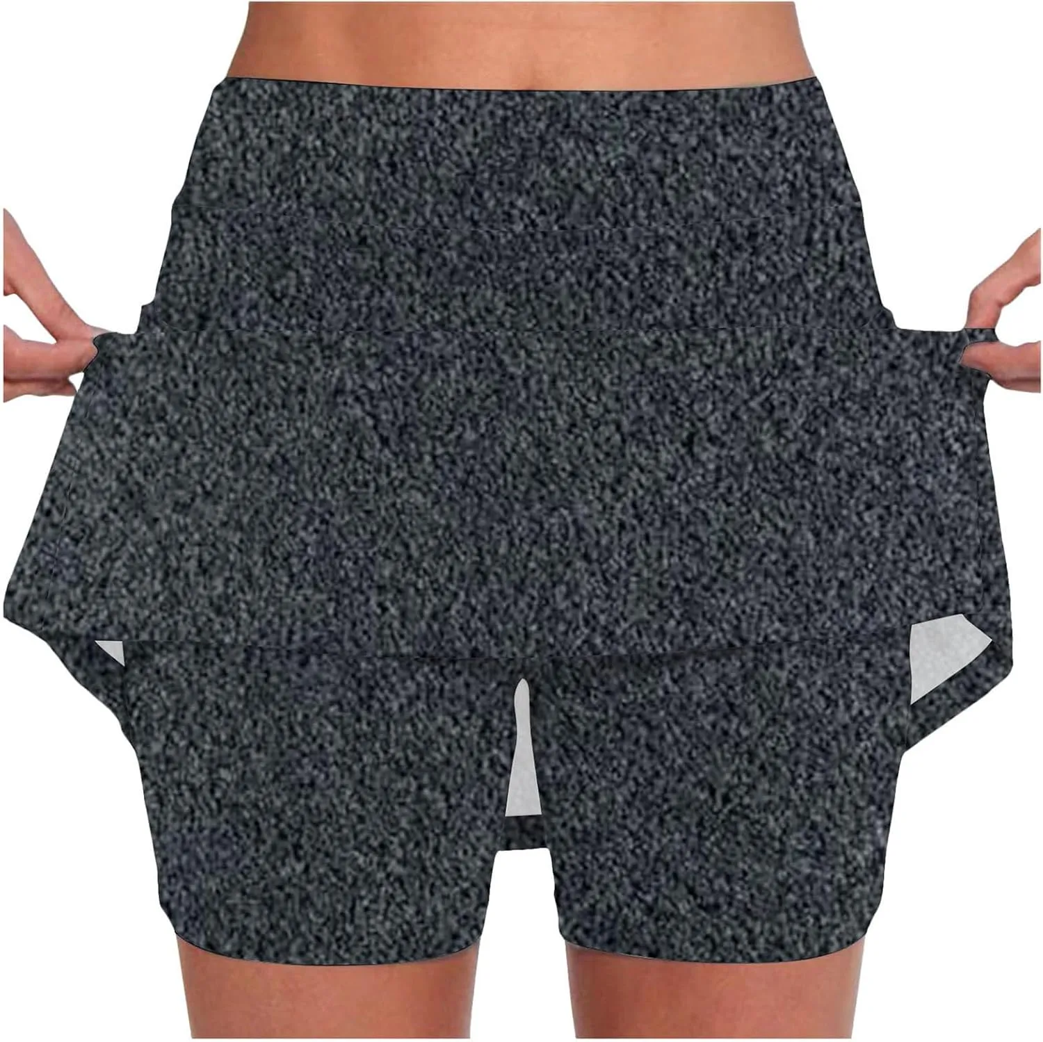Mid Waist Skirt Pants Women's Casual Sports with Pockets Two New Short Skirts Plus Size Denim A Line Skirt