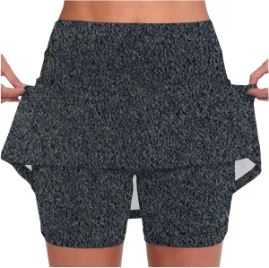 Mid Waist Skirt Pants Women's Casual Sports with Pockets Two New Short Skirts Plus Size Denim A Line Skirt