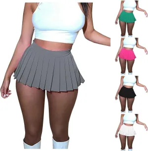 Mini Pleated Skirts for Women Pleated Tennis Sport Skirt Y2k Skater Skirt for Girls Sexy Club School Skirt 2025