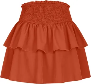 Mini Skirts for Women Dressy Casual Ruffle Layer Boho Dress Flowy Skort Summer High Waisted Ballet Skirt Cute Clothes
