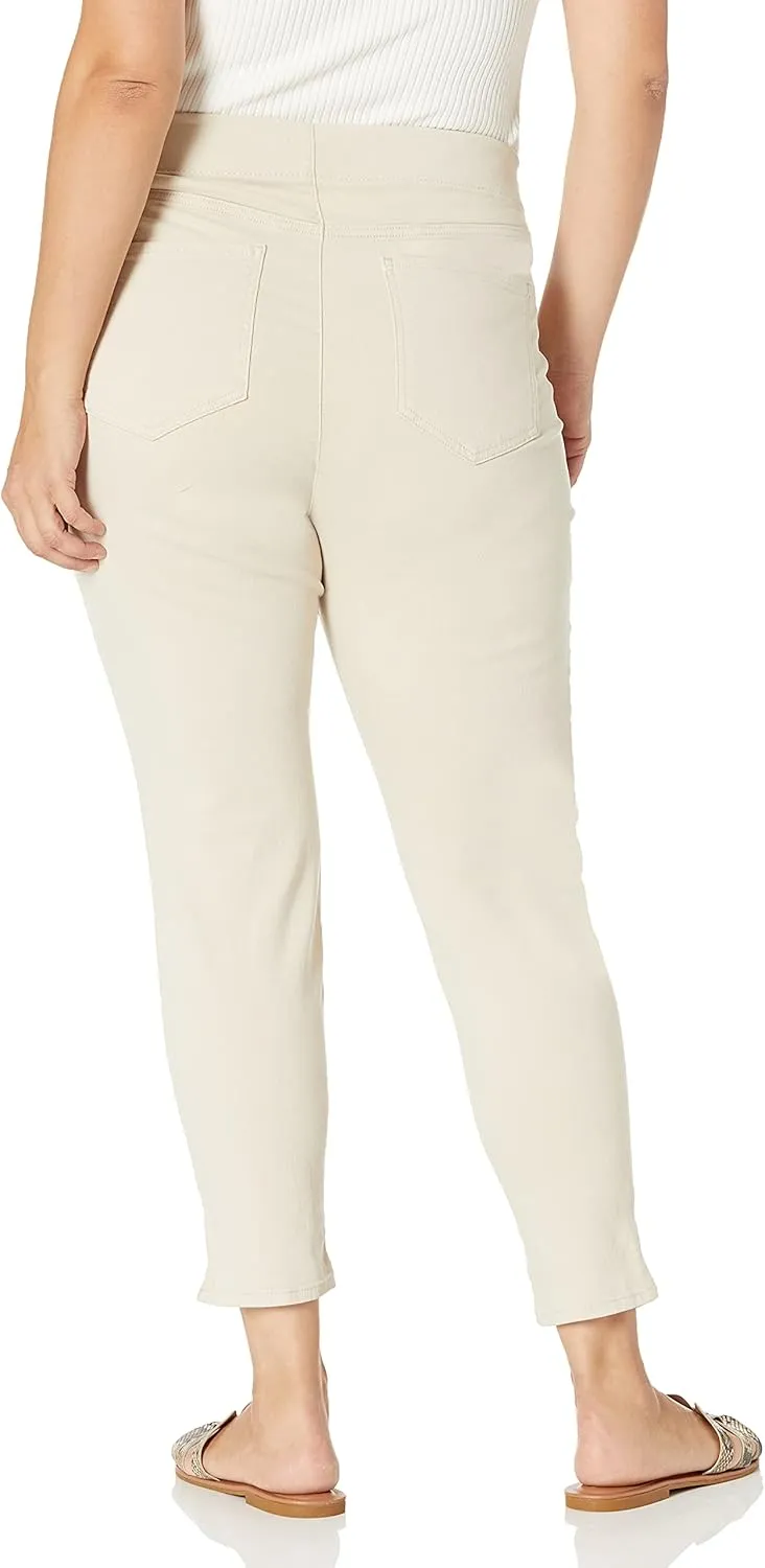 NYDJ Women's Plus Size Pull On Skinny Ankle Jean with Side Slit