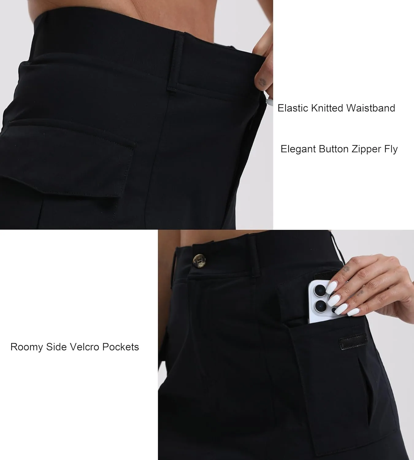 Oalka Women's Hiking Cargo Skorts Casual Pockets Tennis Sport Dressy Work Fast Dry Skirts