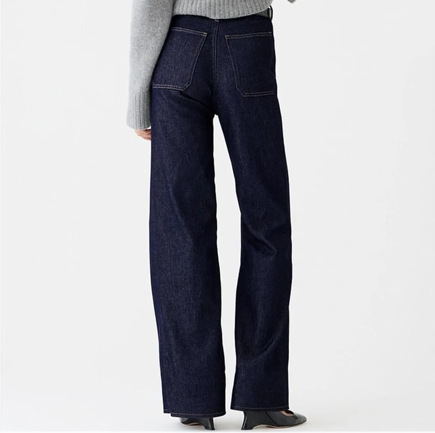 Oprah's Favorite Tummy Control Sailor Wide Leg Trouser Chiccurva Jeans Wide Leg Cropped Denim Pants Without Belt