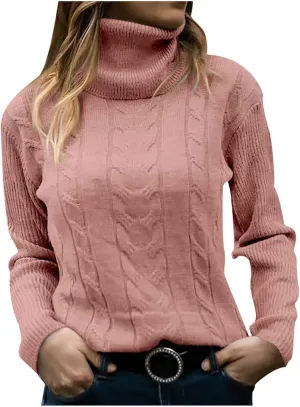 Oversized Sweaters for Women Turtleneck Lightweight Sweaters for Women Long Sleeve Tops for Women Loose Fit Womens