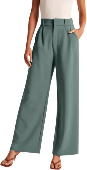 Pants for Women High Waisted Casual Wide Leg Palazzo Pants Dress Long Business Work Trousers Loose Plus Size Outfits