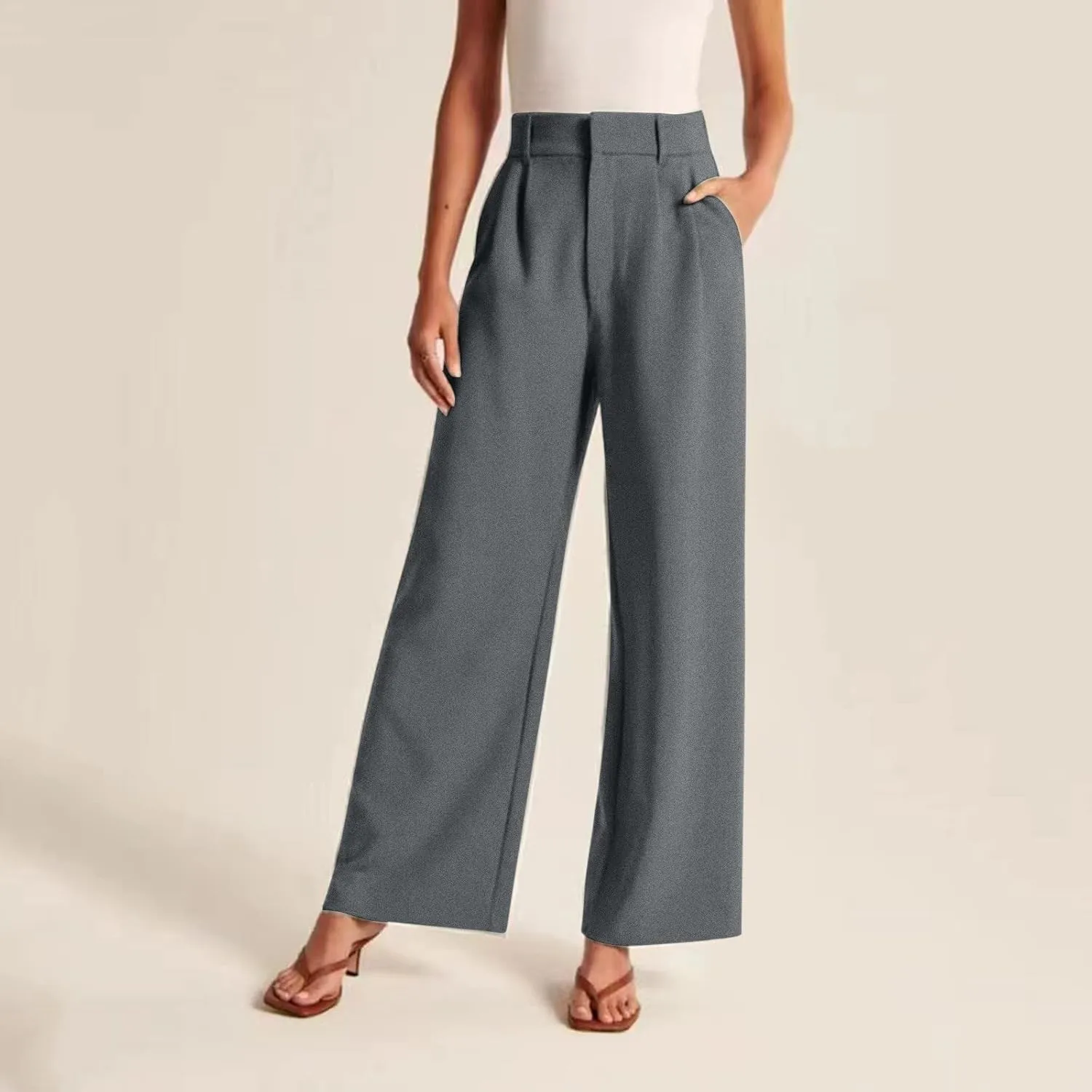 Pants for Women High Waisted Casual Wide Leg Palazzo Pants Dress Long Business Work Trousers Loose Plus Size Outfits
