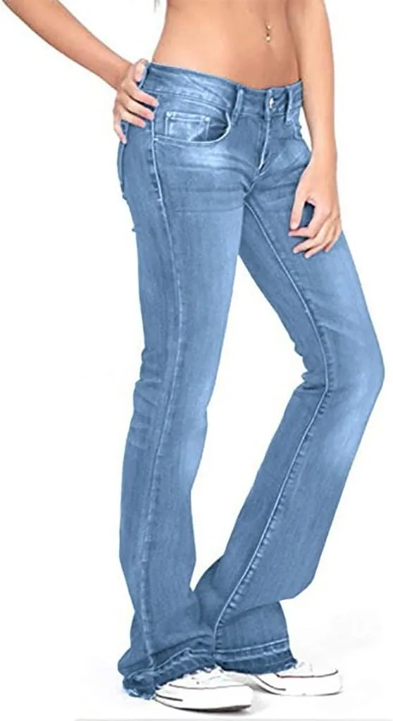 Pants for Women Up Pants Jeans Mid Womens Poket Lace Denim Casual Women's Jeans Pants for Women Straight Leg Jeans