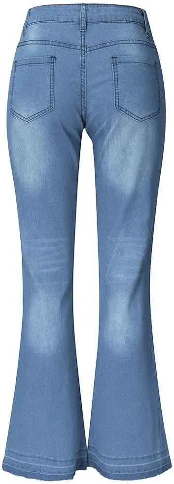 Pants for Women Up Pants Jeans Mid Womens Poket Lace Denim Casual Women's Jeans Pants for Women Straight Leg Jeans