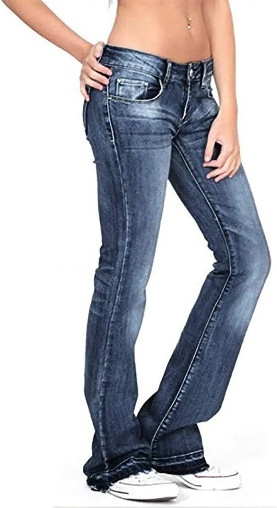 Pants for Women Up Pants Jeans Mid Womens Poket Lace Denim Casual Women's Jeans Pants for Women Straight Leg Jeans