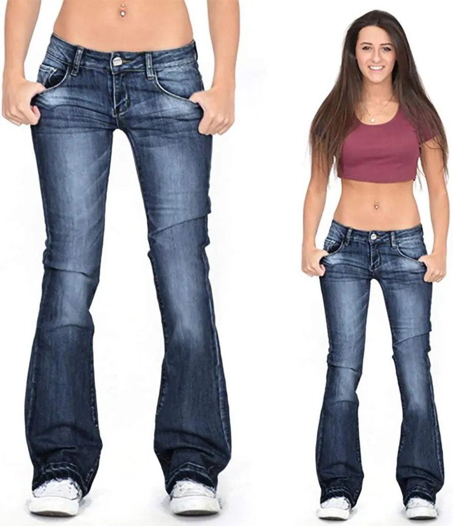 Pants for Women Up Pants Jeans Mid Womens Poket Lace Denim Casual Women's Jeans Pants for Women Straight Leg Jeans