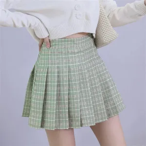Plaid Skirt High Waist Pleated Skirt Mini Skirt Mini Skirt Women's Tennis Skirt (Color : 3, Size : XL)