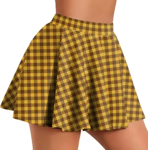 Pleated Mini Skirt for Women Plaid Short Skirts High Waist A Line Skater Skirt for Lingerie Schoolgirl Uniforms