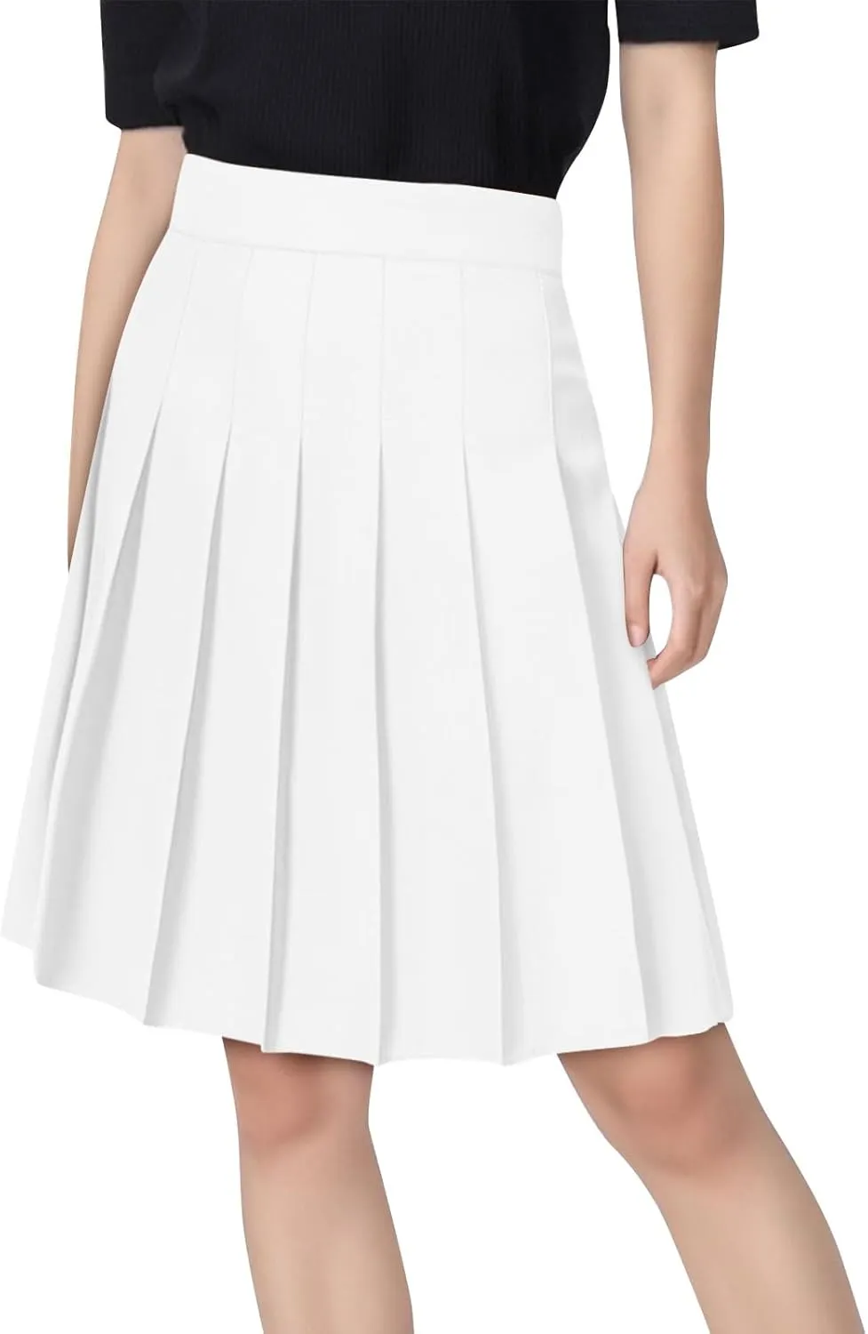 Pleated Skirt for Women Summer Elastic Waist School Uniform Cheerleader Skirts Casual Comfy Loose Plus Size Skorts