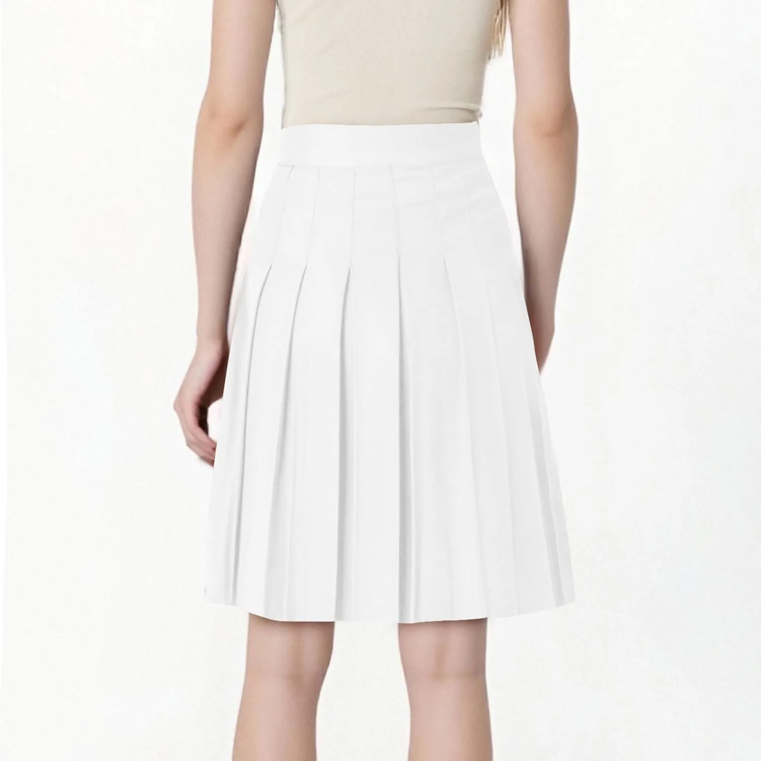 Pleated Skirt for Women Summer Elastic Waist School Uniform Cheerleader Skirts Casual Comfy Loose Plus Size Skorts