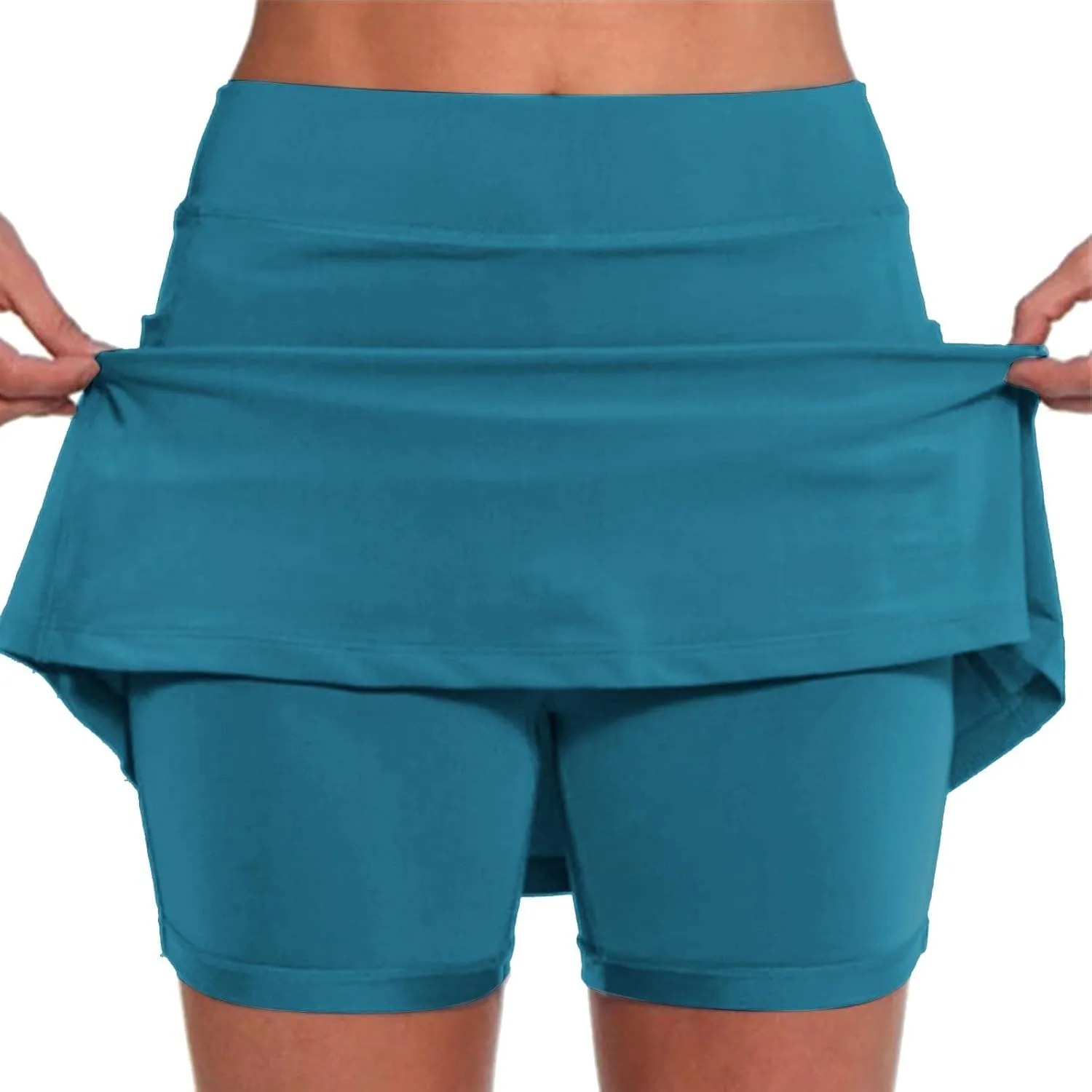 Plus Size Skorts for Women Tummy Control High Waisted Athletic Tennis Golf Skirts with Shorts Pockets Biker Shorts